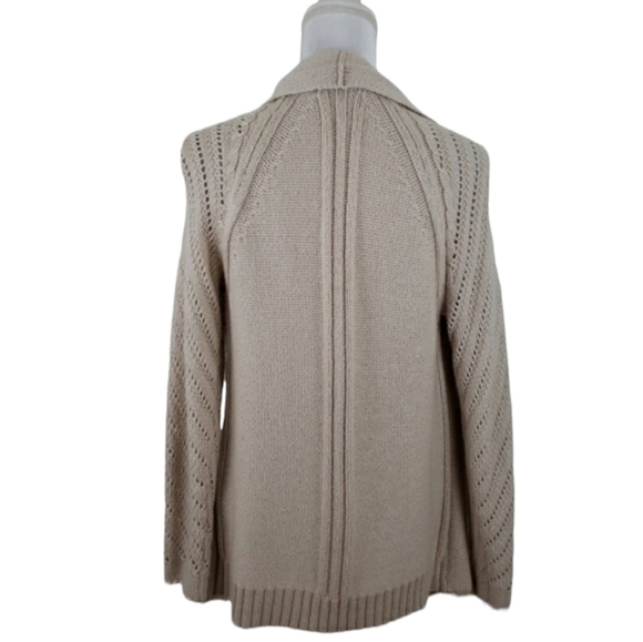 NYDJ Chunky Open Front Cardigan Sweater Womens Size XS Wool Blend Beige. - Picture 11 of 11